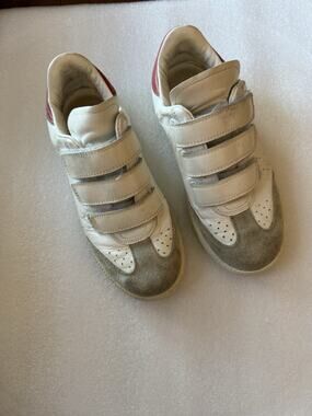 Isabel Marant Beth Terracotta Classic Sneakers Women's White Red 36 Us 6